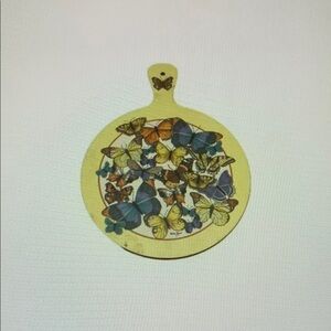 Butterfly Print Round Cutting Board